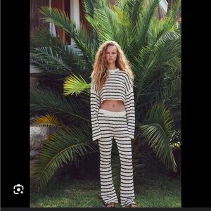 Zara Striped Crochet Top and Pants